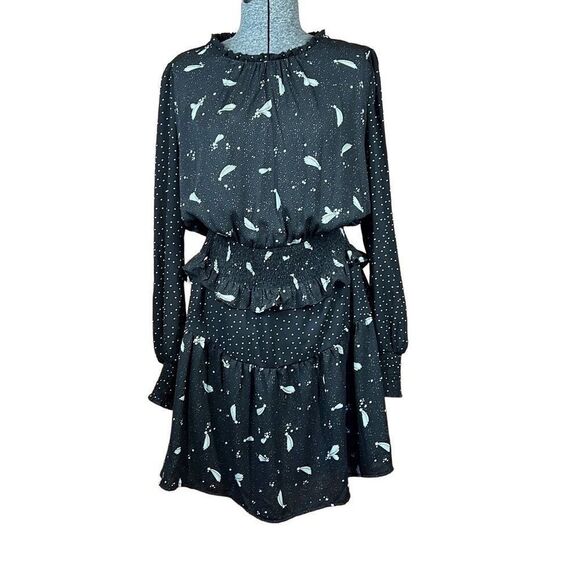 Popsugar Black White and Cream Multi Print Tiered Dresss Size XL - Picture 2 of 14